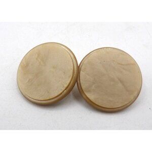 Coat-Dress Button Tan Opalescent Plastic w metal shank 2 count 1" diameter